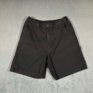 GU (Uniqlo) Men’s Black Carpenter Jean Short Jorts Elastic Waist Large #1705
